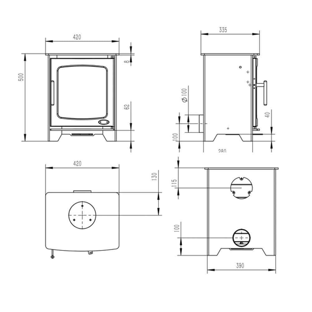 Stylish Hazelwood Compact 5kW Wood Burning Stove for Cozy Warmth - The Stove Depot IE