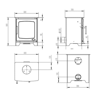 Stylish Hazelwood Compact 5kW Wood Burning Stove for Cozy Warmth - The Stove Depot IE