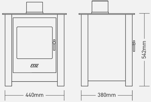 ESSE 525 Stylish 5kW Wood Burning Stove for Cozy Warmth - The Stove Depot IE