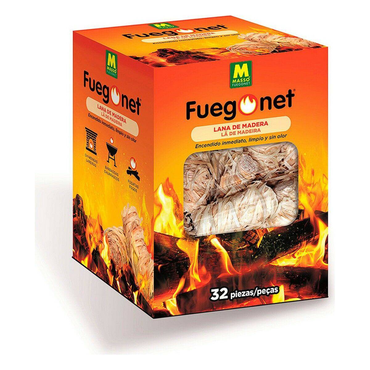 Massó Premium Wood Wool Firelighters - Pack of 32 - The Stove Depot IE