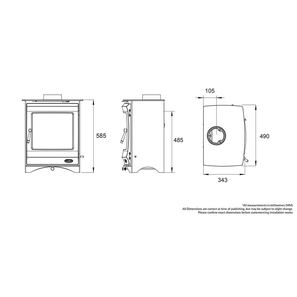 Elcombe 5kW - Multi Fuel (Eco & Defra) - The Stove Depot IE