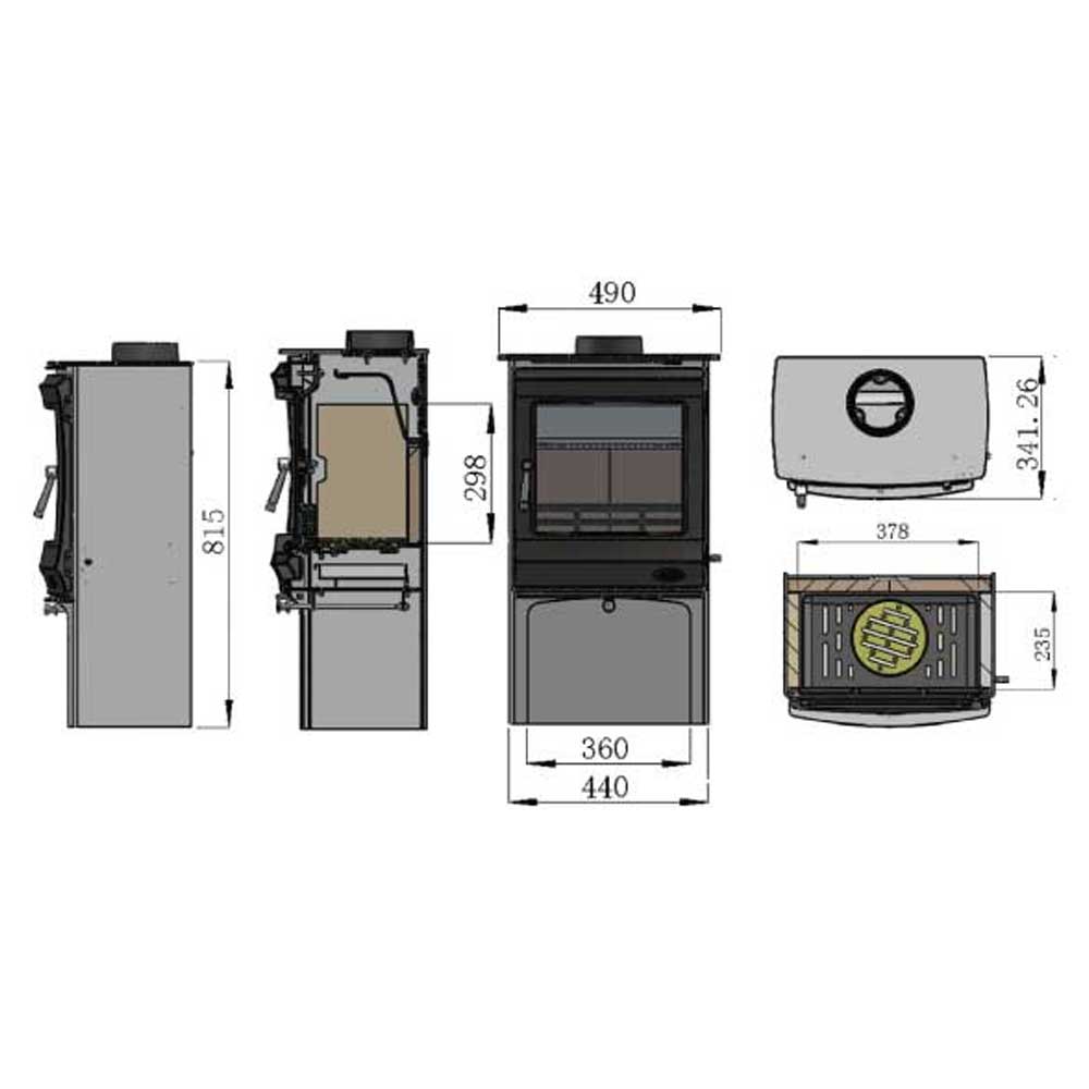 Elcombe 5kW Logstore - Multi Fuel (Eco & Defra) - The Stove Depot IE