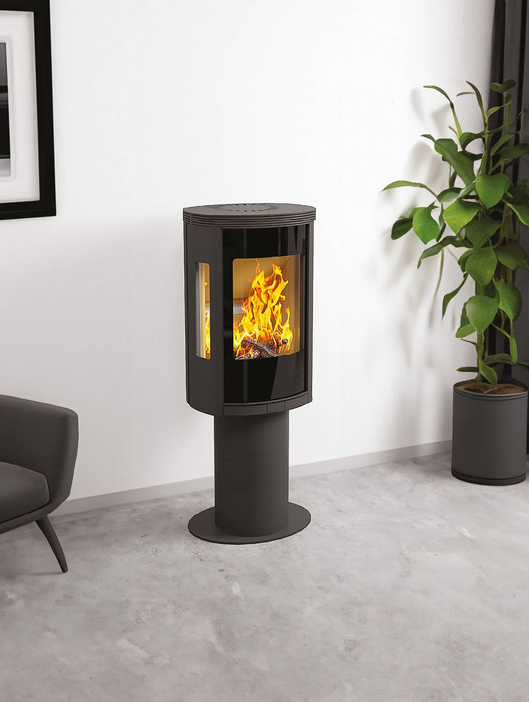 Eco-Friendly Elipse G5 Pedestal Wood Burning Stove - 4.9kW Powerhouse - The Stove Depot IE