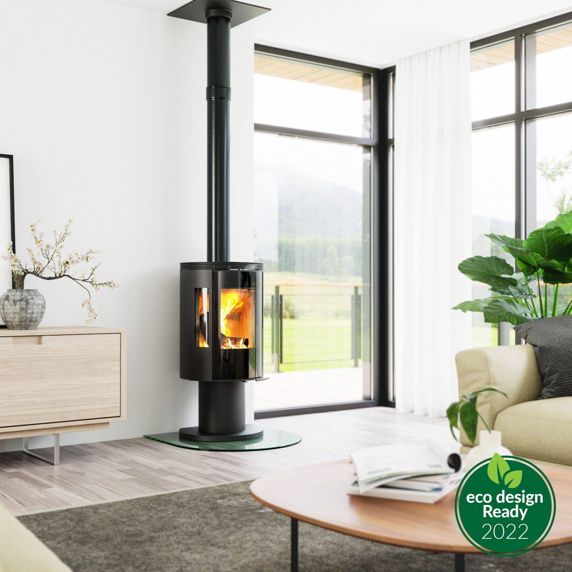 Eco-Friendly Elite G4 7.7kW Wood Burning Pedestal Heater - The Stove Depot IE