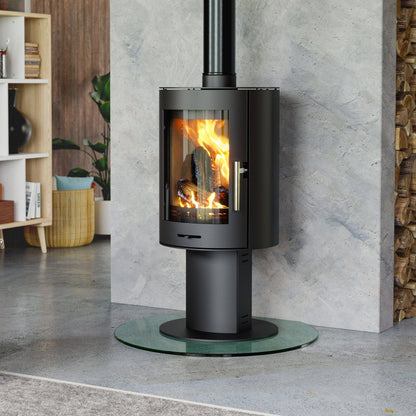 Geneva Cylinder 5Kw Wood Burning Pedestal stove - The Stove Depot IE