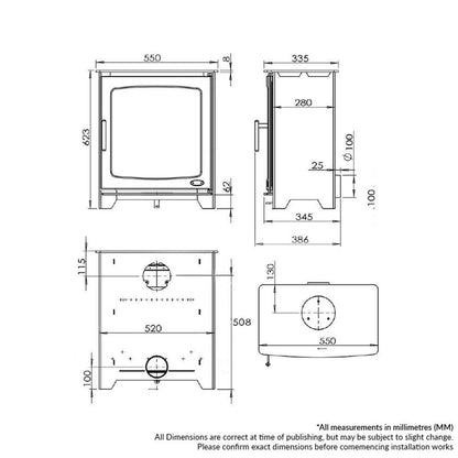 Hazelwood 5kW Landscape Wood Burning (Eco) - The Stove Depot IE