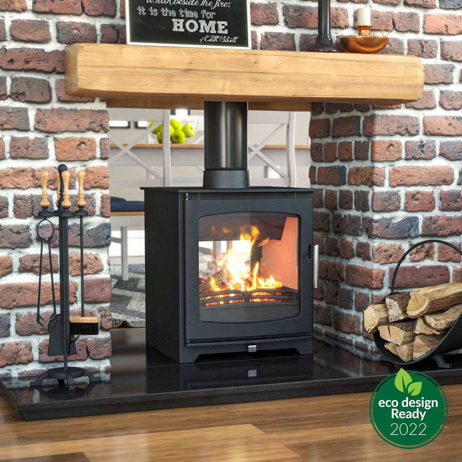 Eco-Friendly Hazelwood Double-Sided 6.5kW Wood Burning Stove - The Stove Depot IE