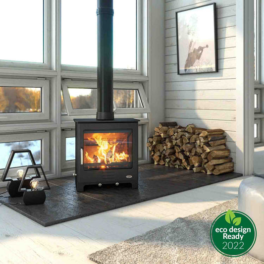 Severn Eco-Friendly 8kW Multi-Fuel Stove with Log Storage Option