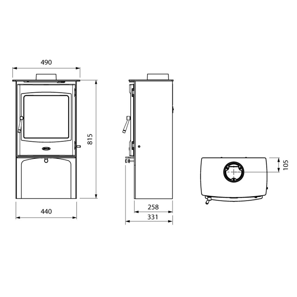 Lincoln 5kW Logstore - Multi Fuel (Eco & Defra) - The Stove Depot IE