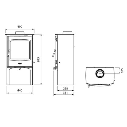 Lincoln 5kW Logstore - Multi Fuel (Eco & Defra) - The Stove Depot IE