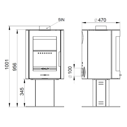 Geneva Cylinder 5Kw Wood Burning Pedestal stove - The Stove Depot IE