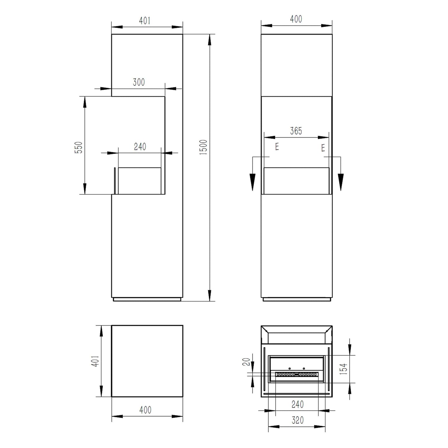 Bio-Ethanol Vienna  (White) - The Stove Depot IE