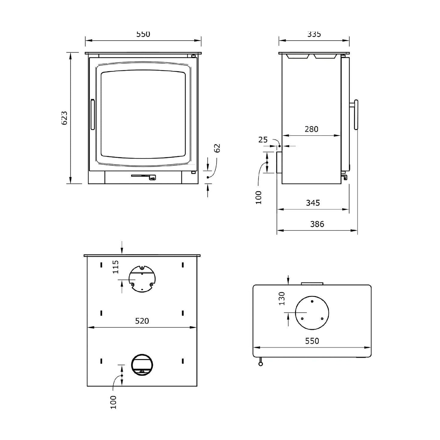 Burnbright 5kW Wood burning Eco (Defra) - The Stove Depot IE