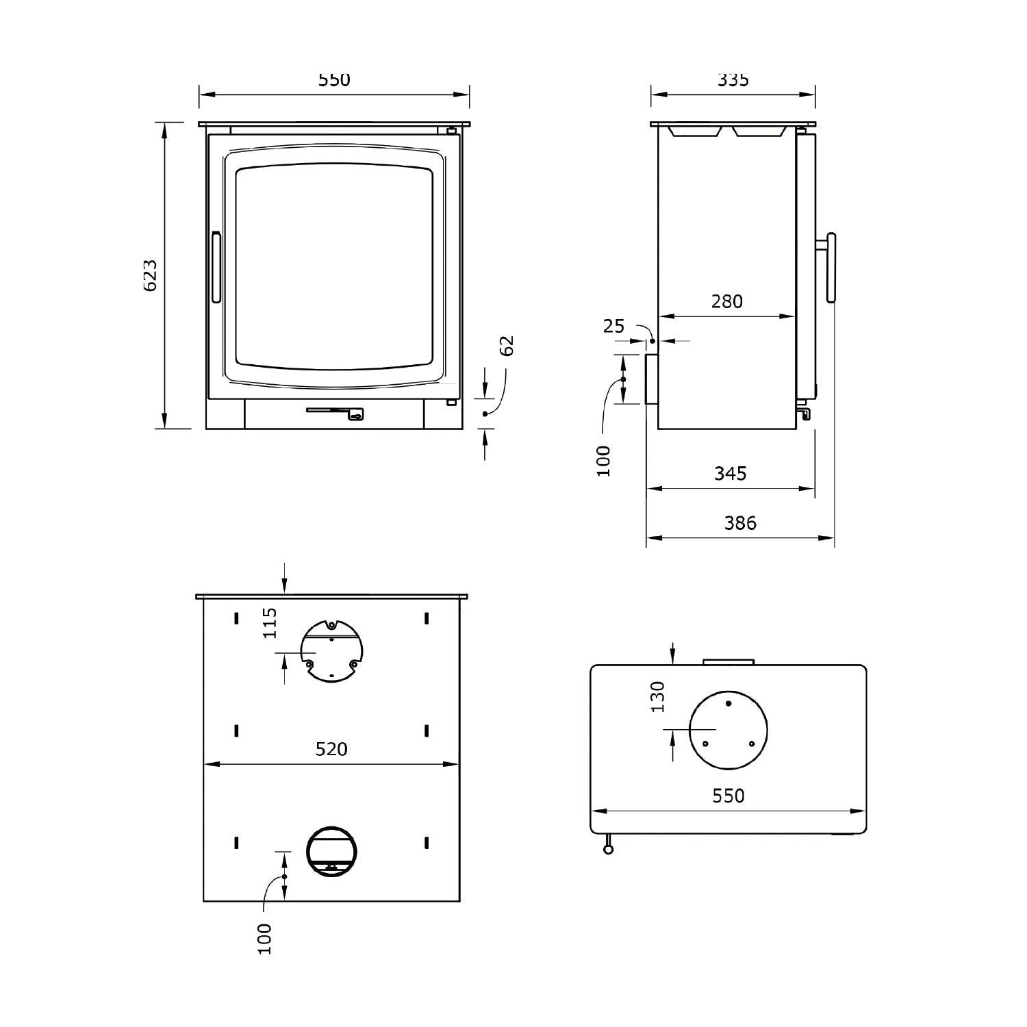 Burnbright 5kW Wood burning Eco (Defra) - The Stove Depot IE