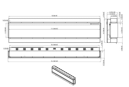 Radiant 72'' Celestial Electric Fireplace with Built-in Design - The Stove Depot IE