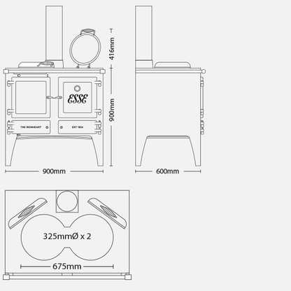 ESSE Ironheart Rustic Wood-Fired Cooking Stove - The Stove Depot IE