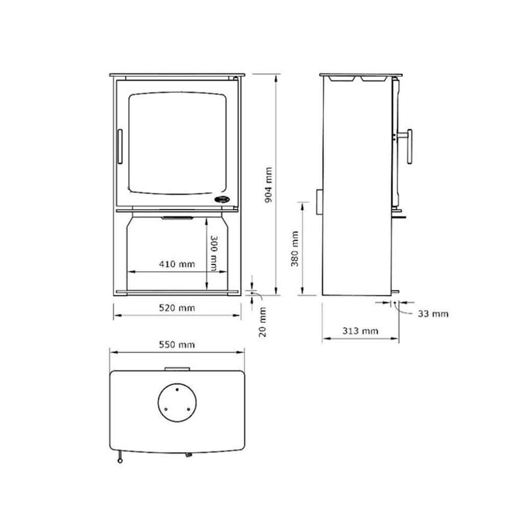 Hazelwood 5kW Landscape with Logbox (Wood Burning) - The Stove Depot IE