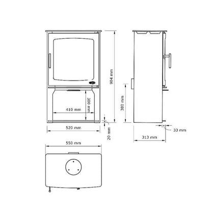 Hazelwood 5kW Landscape with Logbox (Wood Burning) - The Stove Depot IE