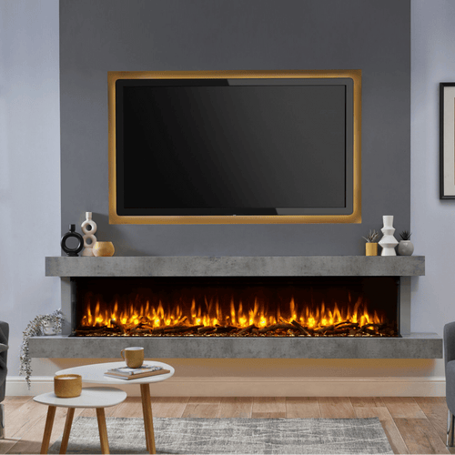 IRange I2000e Stylish Slimline 3-Sided Electric Fireplace - The Stove Depot IE