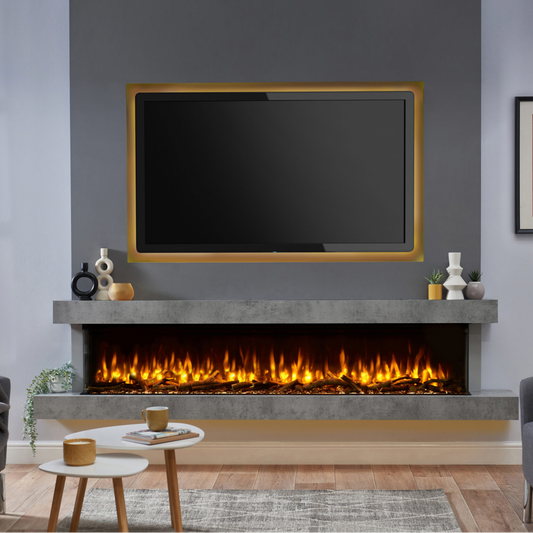 IRange I2000e Stylish Slimline 3-Sided Electric Fireplace