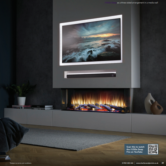 Infinity 1250e I-Range Ecoflame Electric Fireplace - Experience Endless Warmth and Style