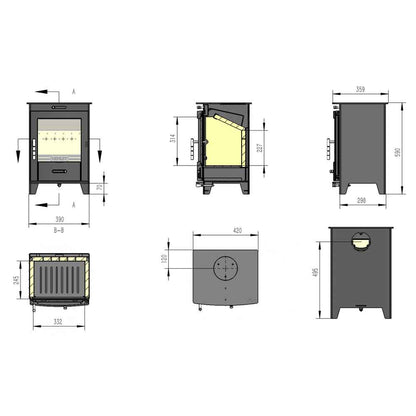 Redwood Eco 5kW Multi Fuel (Eco) - The Stove Depot IE