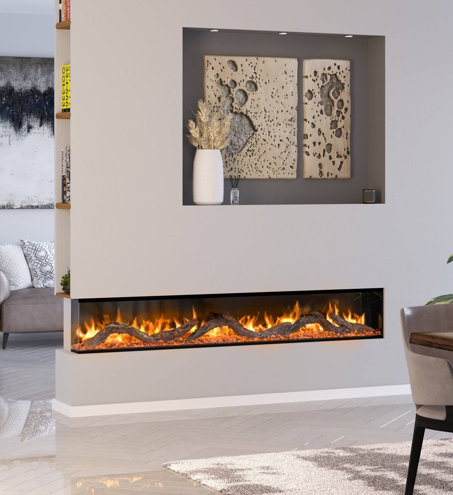 Sleek 50" Celestial Built-In Electric Fireplace by EZEE GLOW - The Stove Depot IE