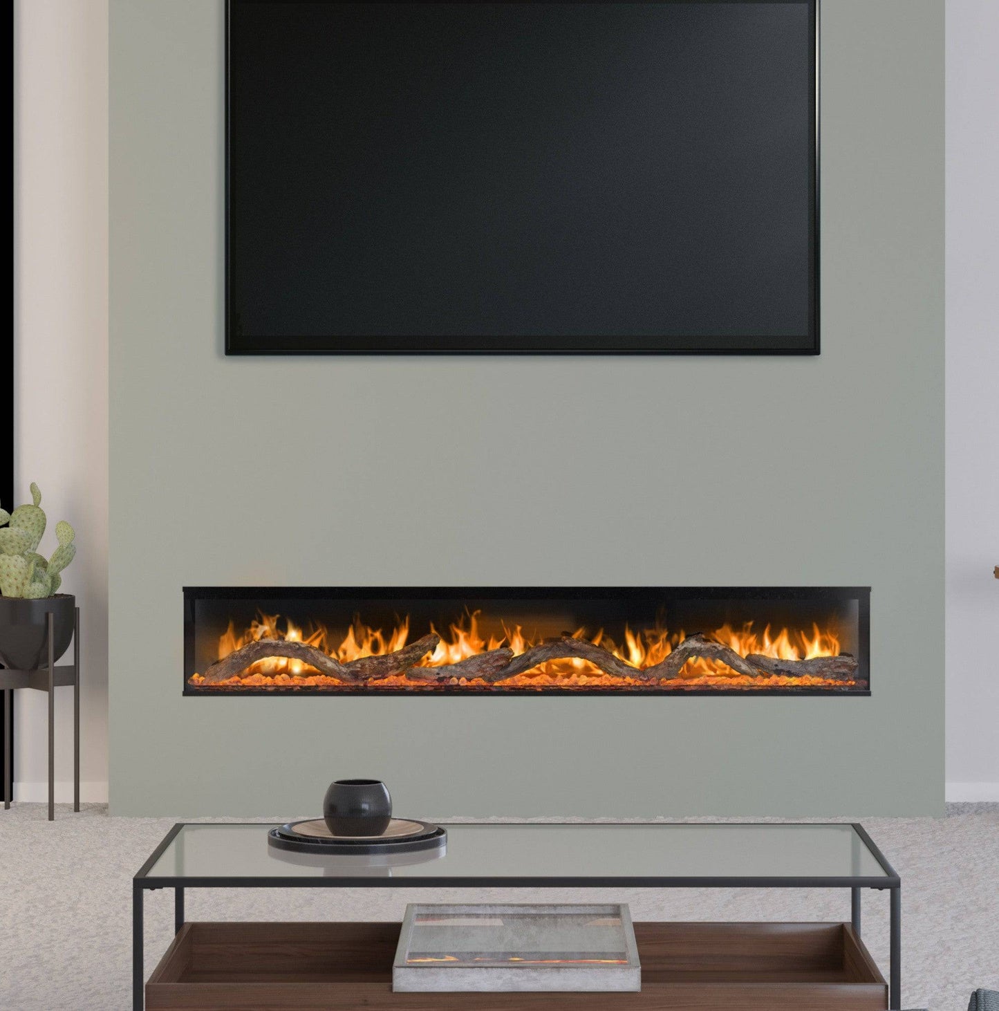 EZEE GLOW 60'' Celestial Built-In Electric Fireplace: Transform Your Space with Warmth and Elegance - The Stove Depot IE