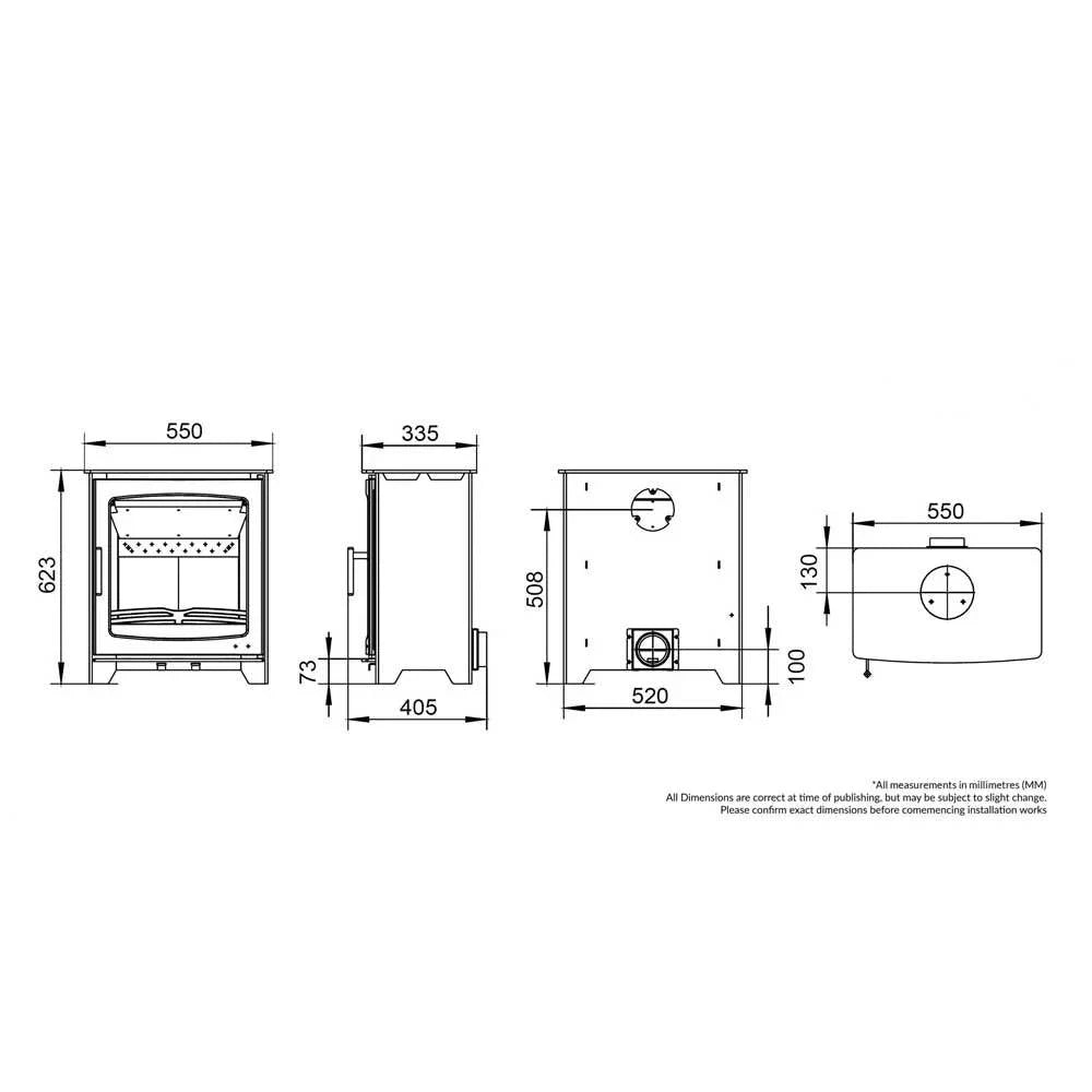 Eco-Friendly Willow 6.7kW Multi-Fuel Stove - The Stove Depot IE